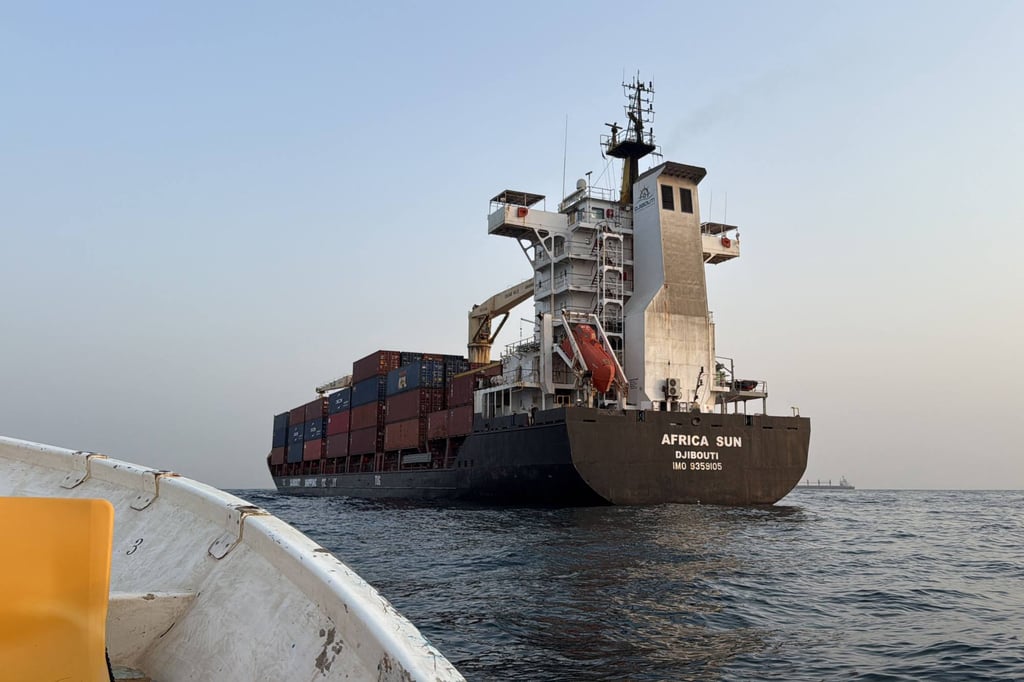 A container ship anchored near the Bab al-Mandeb strait off Yemen’s coast, in the Gulf of Aden, on August 6. Photo: AFP A container ship anchored near the Bab al-Mandeb strait off Yemen’s coast, in the Gulf of Aden, on August 6. Photo: AFP