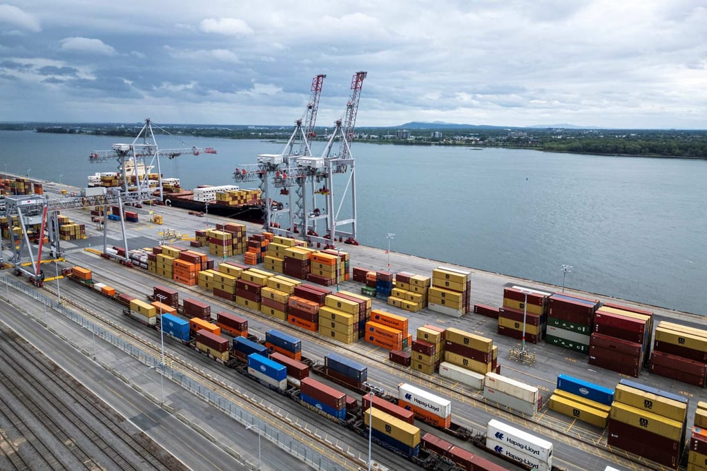 Shipping containers are seen in the Port of Montreal in Montreal, Quebec, on Sunday. Photo: AFP