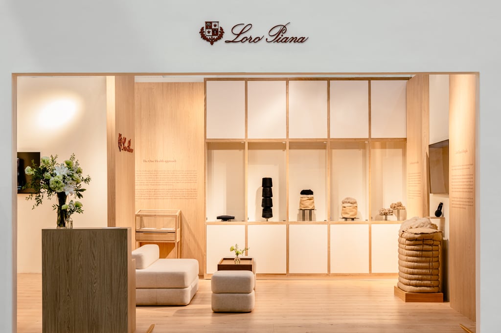 The Loro Piana booth at Cop17 showcased the brand’s Resilient Threads programme. Photo: Handout