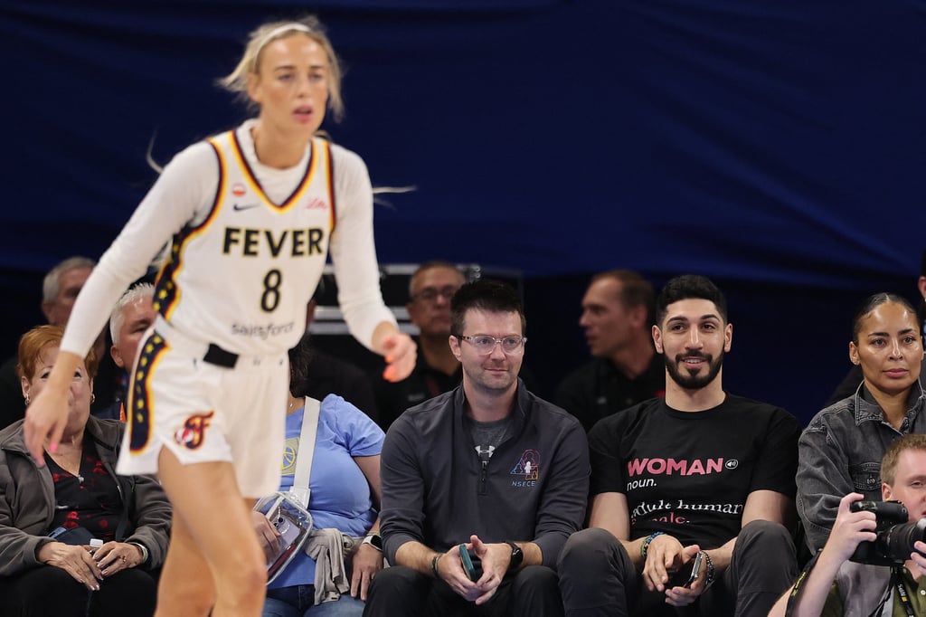 Enes Kanter Freedom watches Sophie Cunningham of the Indiana Fever playing against the Chicago Sky on August 23. Photo: Getty Images Enes Kanter Freedom watches Sophie Cunningham of the Indiana Fever playing against the Chicago Sky on August 23. Photo: Getty Images
