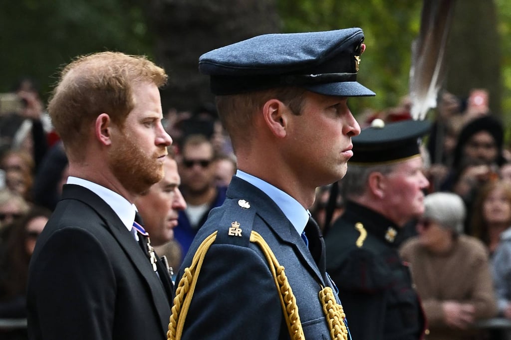 Britain’s Prince William (right) with his brother Harry in London in 2022. Photo: AFP