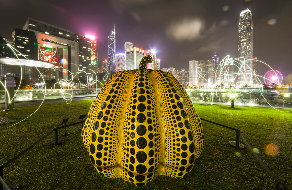 One of Kusama’s pumpkins is displayed at the Harbour Arts Sculpture Park on Hong Kong’s Central Harbourfront in February 2018. Photo: Sam Tsang One of Kusama’s pumpkins is displayed at the Harbour Arts Sculpture Park on Hong Kong’s Central Harbourfront in February 2018. Photo: Sam Tsang