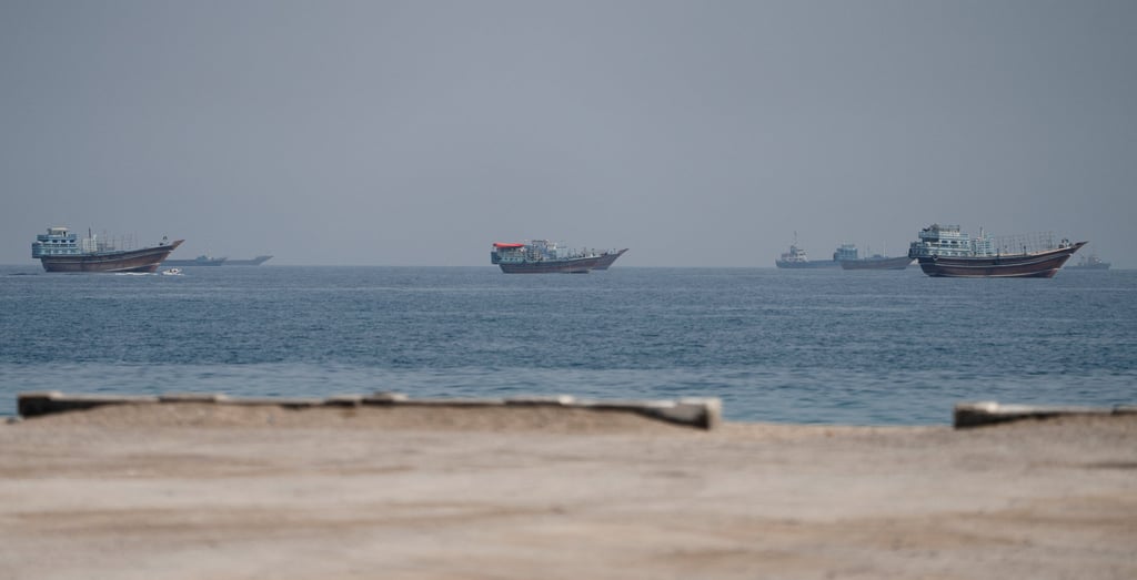 Vessels anchor off Musandam, Oman, near the Strait of Hormuz, on Monday. Photo: Reuters Vessels anchor off Musandam, Oman, near the Strait of Hormuz, on Monday. Photo: Reuters