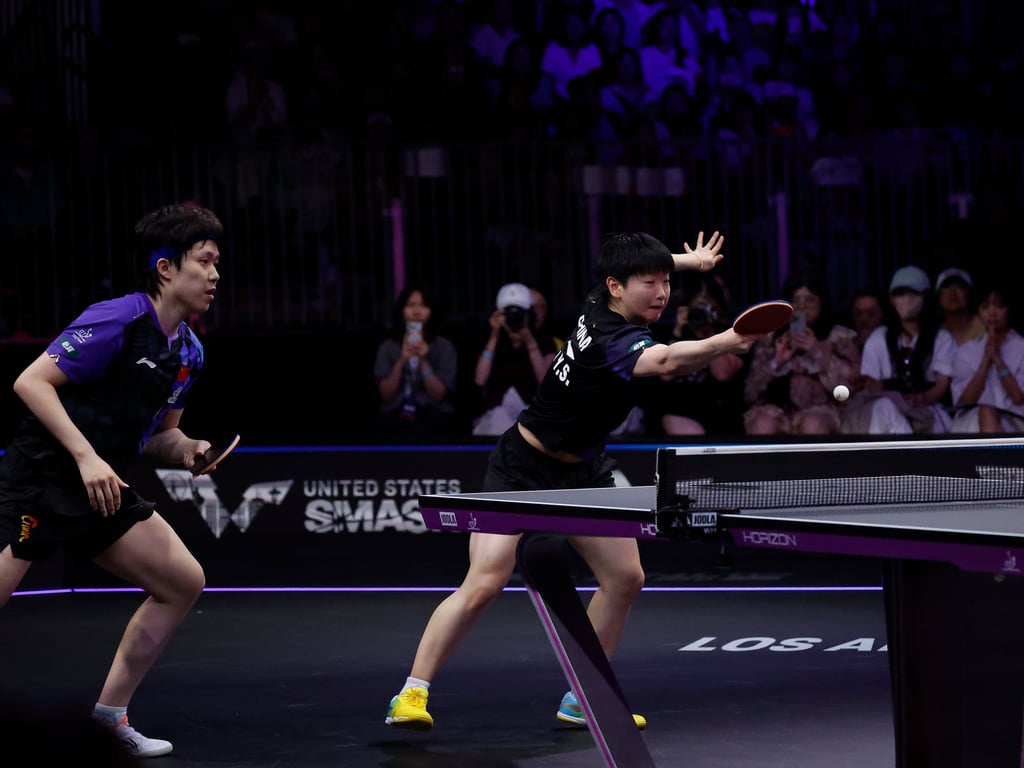 Olympians Wang Chuqin (left) and Sun Yingsha are among those managing their schedule. Photo: Xinhua Olympians Wang Chuqin (left) and Sun Yingsha are among those managing their schedule. Photo: Xinhua