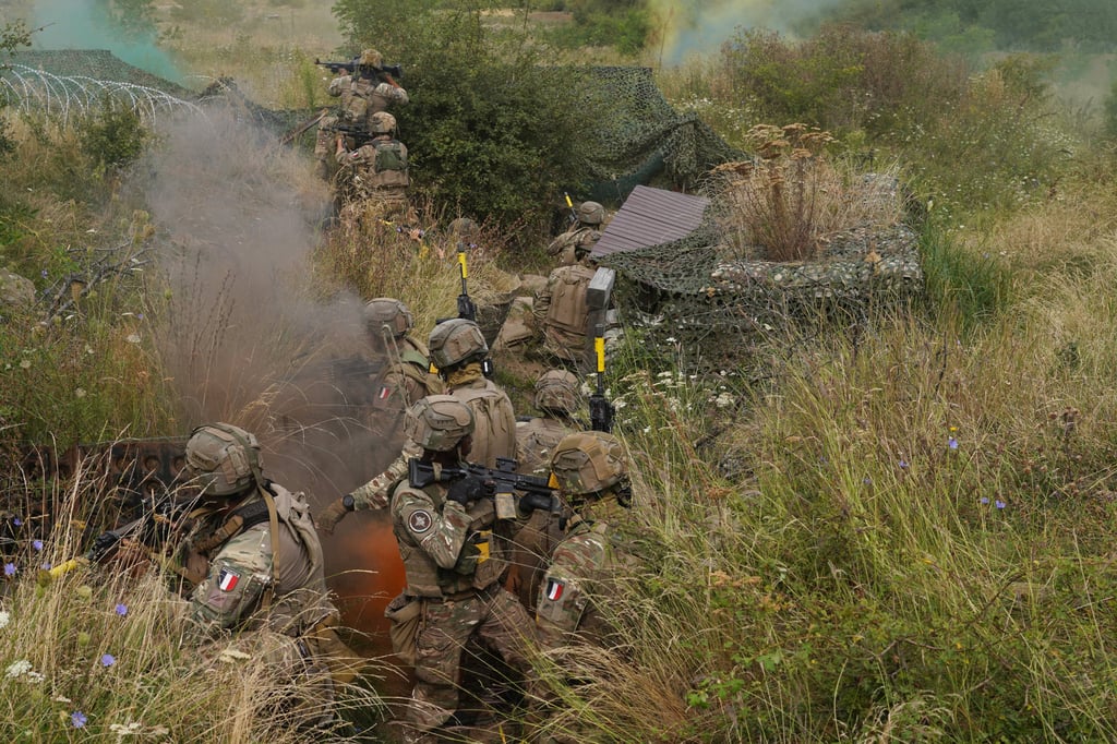Soldiers take part in the Nato Eagle Spearhead drill in Cincu, Romania, on August 18. Photo: Reuters