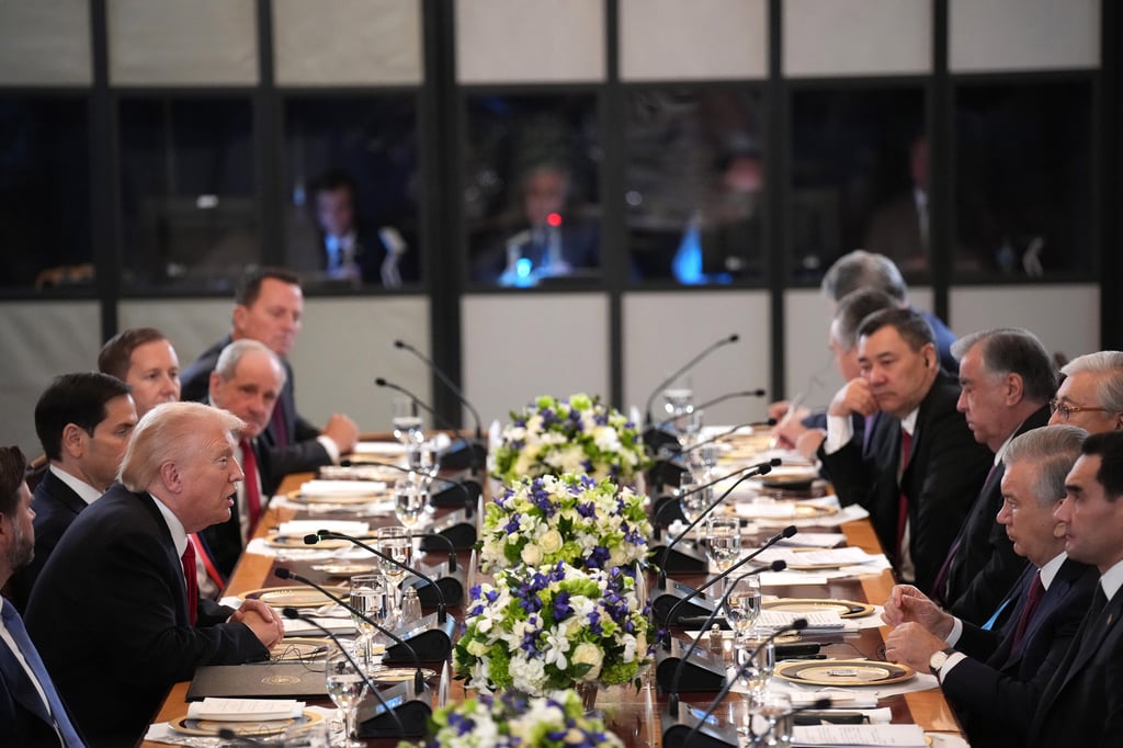 US President Donald Trump (left) leads the US delegation during a dinner with leaders of Central Asian countries, at the White House in November 2025. Photo: TNS US President Donald Trump (left) leads the US delegation during a dinner with leaders of Central Asian countries, at the White House in November 2025. Photo: TNS
