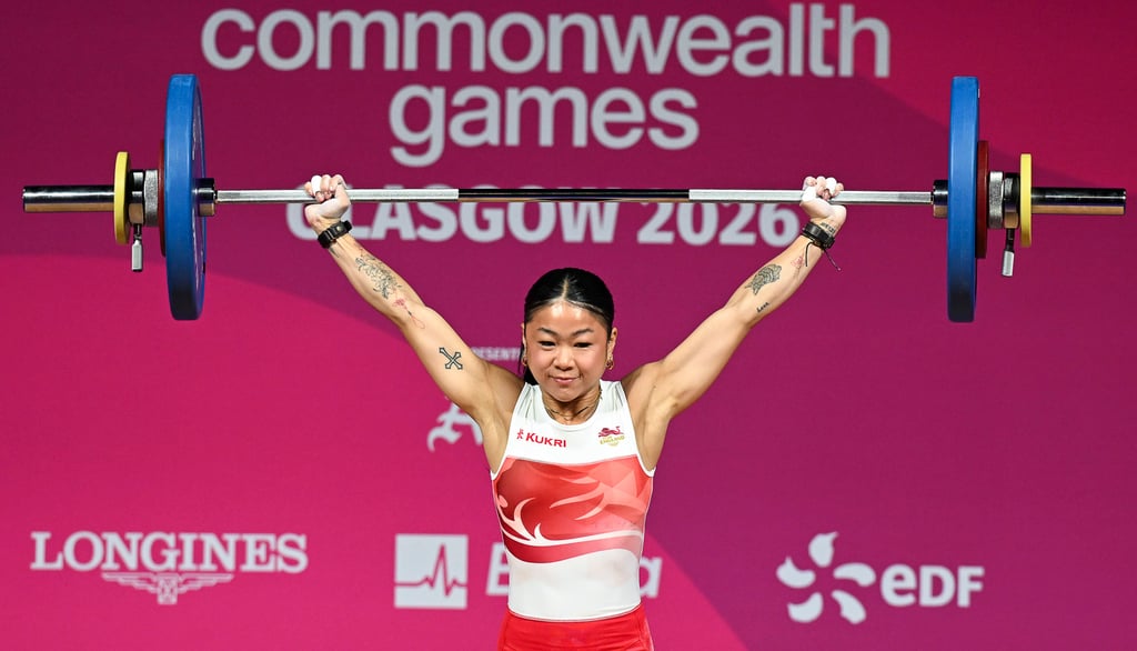Wong competes during the women’s 48kg weightlifting final at the 2026 Commonwealth Games in Glasgow, Scotland, on July 26, 2026. Photo: SNS Group via Getty Images Wong competes during the women’s 48kg weightlifting final at the 2026 Commonwealth Games in Glasgow, Scotland, on July 26, 2026. Photo: SNS Group via Getty Images
