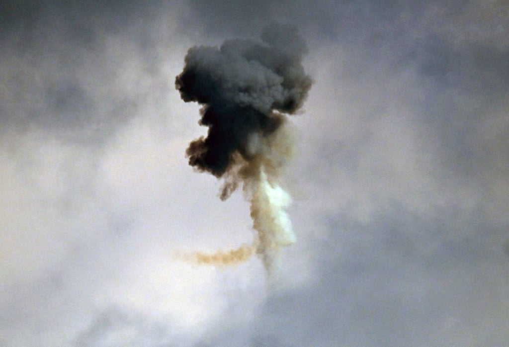 Ukrainian air defences firing at a Russian drone above Kyiv on Sunday. Photo: AFP