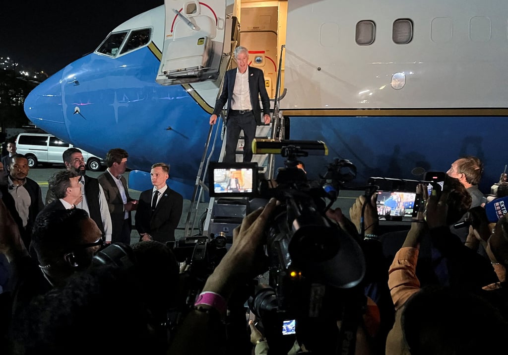 US Energy Secretary Chris Wright arrives in Maiquetia, Venezuela, on Tuesday. Photo: Reuters