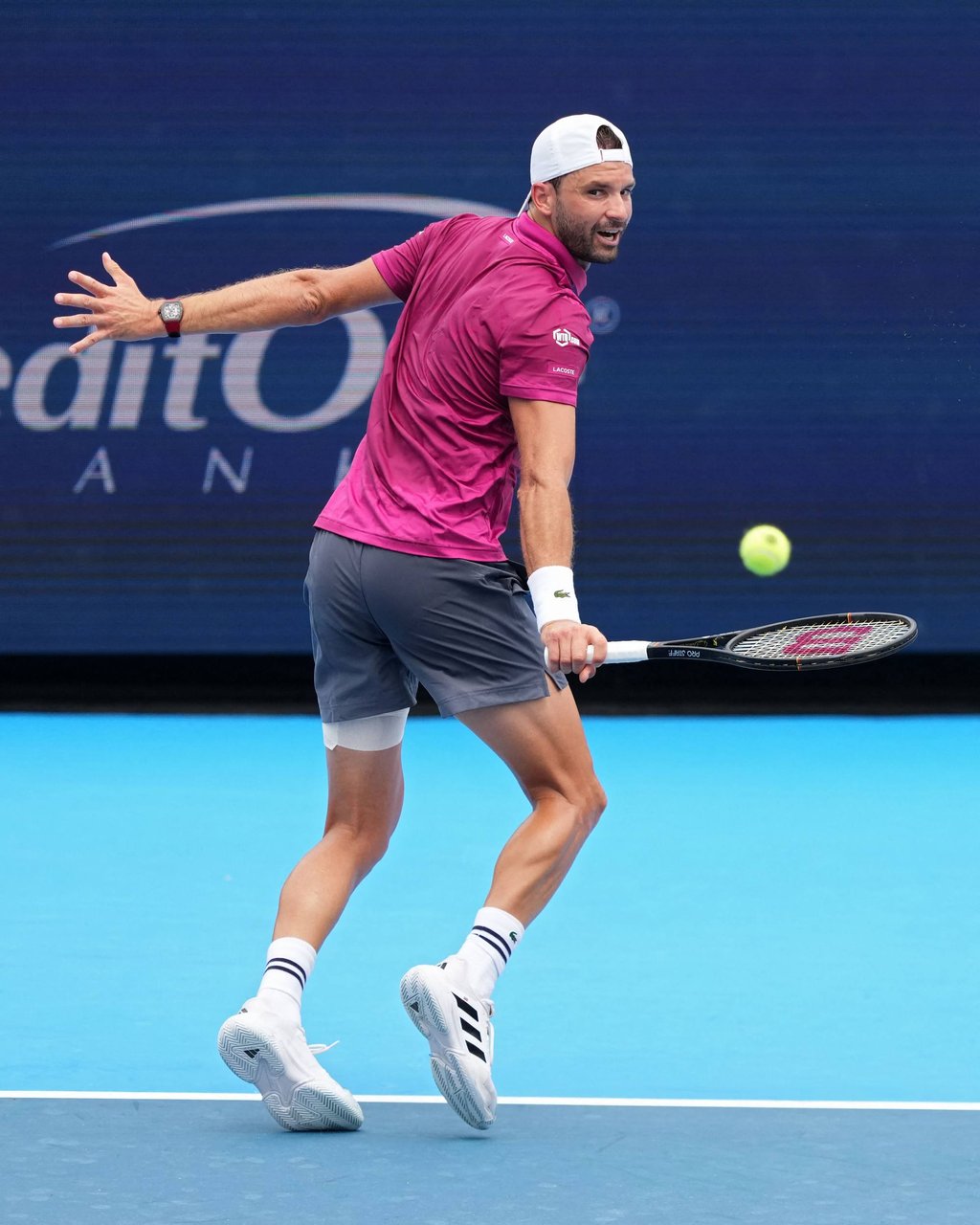 Grigor Dimitrov’s introduction to tennis came by way of his father. Photo: Getty Images/AFP Grigor Dimitrov’s introduction to tennis came by way of his father. Photo: Getty Images/AFP
