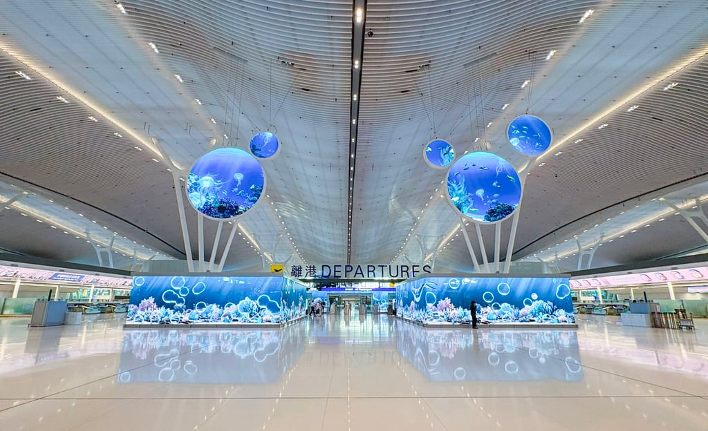 The Airport Authority has said the five electronic displays were cleared to restart showing content. Photo: HKIA
