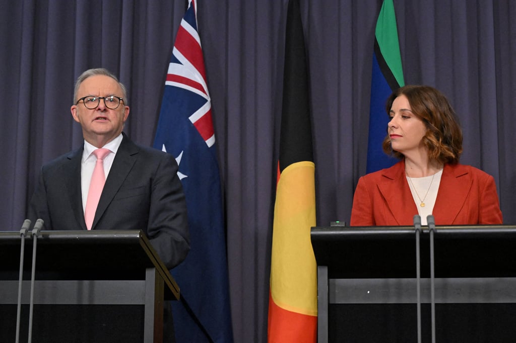 Australian Prime Minister Anthony Albanese and Communications Minister Anika Wells speak at a press conference discussing the country’s social media ban for under-16s, in Canberra, Australia, in June. Photo: Reuters Australian Prime Minister Anthony Albanese and Communications Minister Anika Wells speak at a press conference discussing the country’s social media ban for under-16s, in Canberra, Australia, in June. Photo: Reuters
