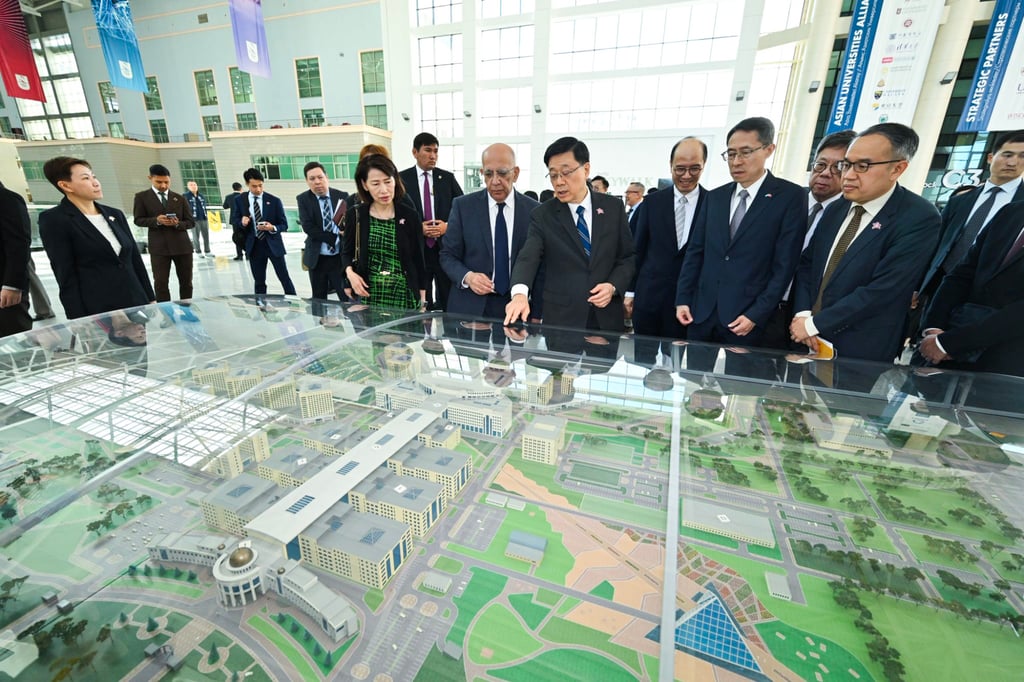 Hong Kong Chief Executive John Lee Ka-chiu during his visit to Nazarbayev University in Astana, Kazakhstan, in June. Photo: ISD Hong Kong Chief Executive John Lee Ka-chiu during his visit to Nazarbayev University in Astana, Kazakhstan, in June. Photo: ISD