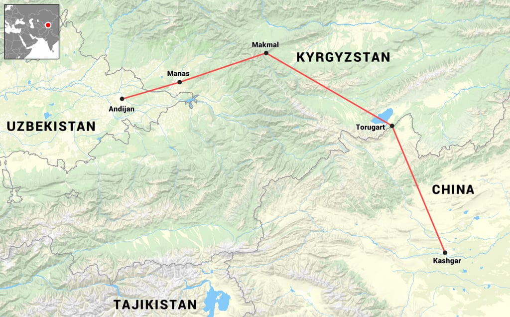 Major stops along the CKU railway currently under construction across Central Asia. Credit: SCMP/Mapcreator/OpenStreetMap Major stops along the CKU railway currently under construction across Central Asia. Credit: SCMP/Mapcreator/OpenStreetMap