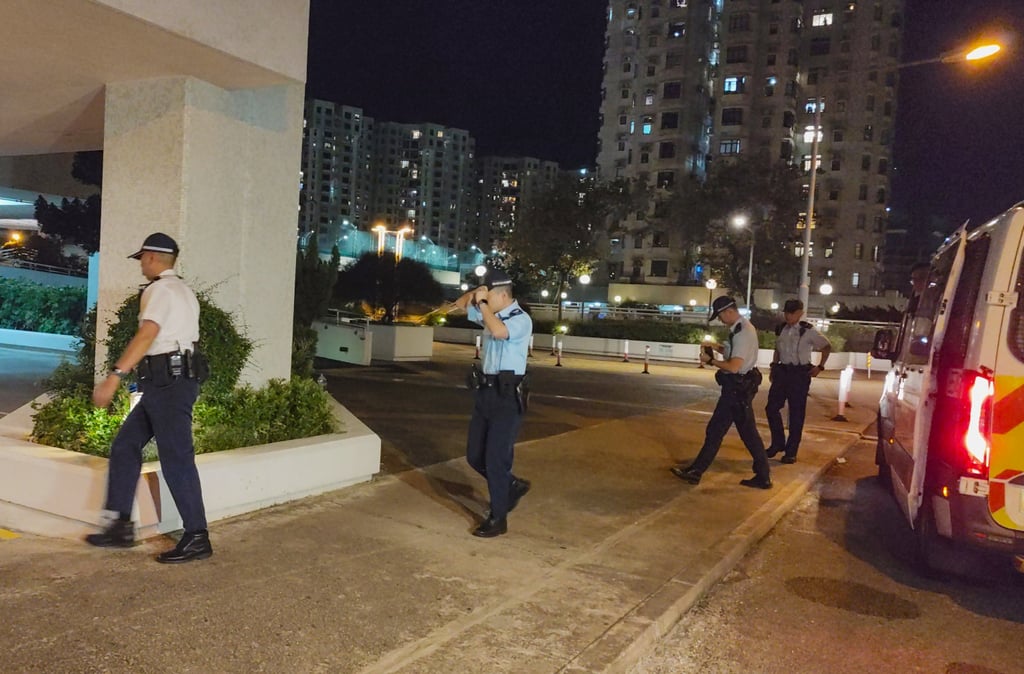 Hong Kong police arrive at the scene. Photo: Handout Hong Kong police arrive at the scene. Photo: Handout