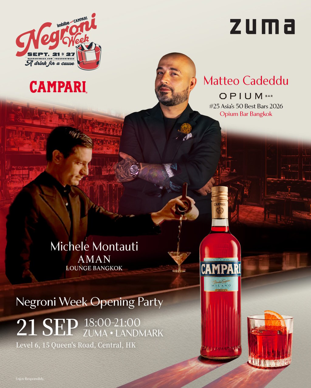 A poster for Zuma’s Negroni Week double guest shift. Photo: Zuma A poster for Zuma’s Negroni Week double guest shift. Photo: Zuma
