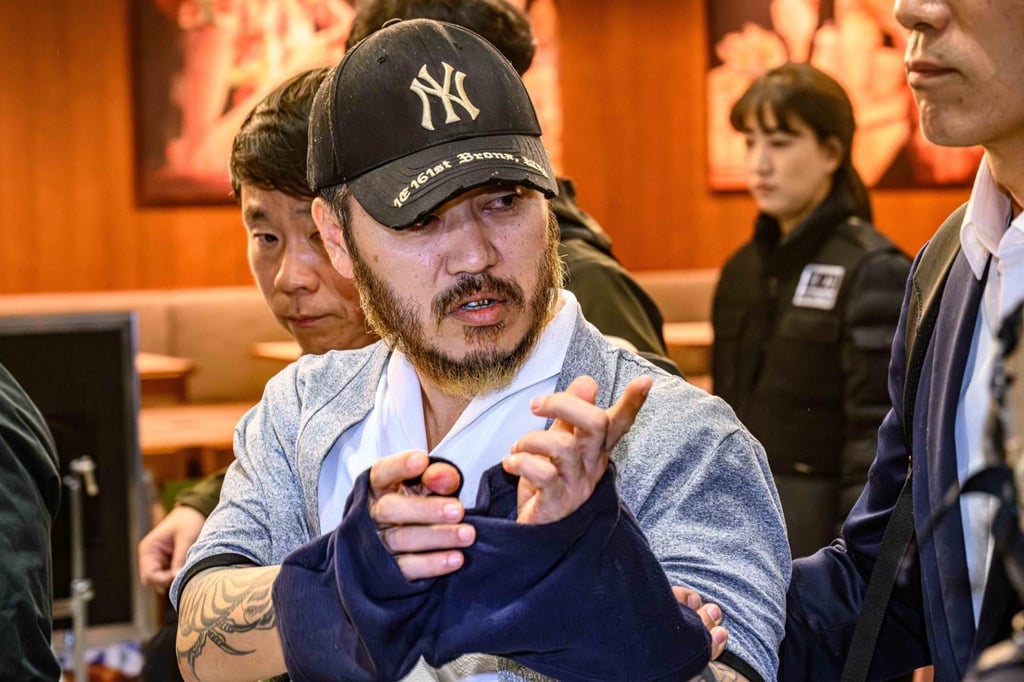 Park Wang-yeol pictured at Incheon International Airport in March during his temporary extradition to South Korea on drug charges. Photo: The Korea Times Park Wang-yeol pictured at Incheon International Airport in March during his temporary extradition to South Korea on drug charges. Photo: The Korea Times