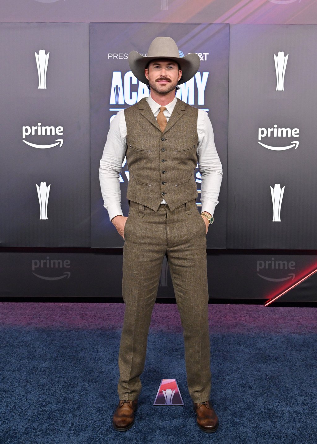 Riley Green at the 61st Academy of Country Music Awards, held at the MGM Grand Garden Arena in Las Vegas. Photo: FilmMagic Riley Green at the 61st Academy of Country Music Awards, held at the MGM Grand Garden Arena in Las Vegas. Photo: FilmMagic