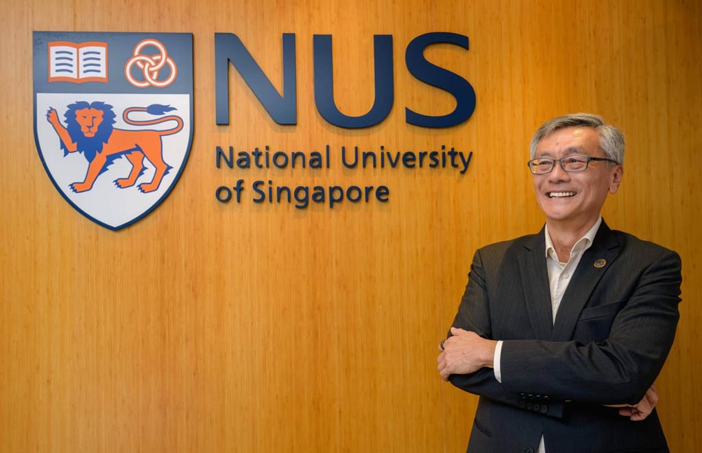 National University of Singapore President Tan Eng Chye poses at the university hall building on August 14. Photo: Korea Times