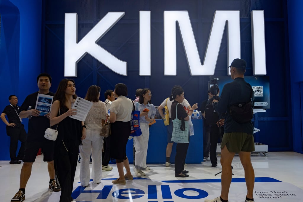Attendees at the Moonshot Kimi K3 booth during the World AI Conference in Shanghai, July 17, 2026. Photo: AP Attendees at the Moonshot Kimi K3 booth during the World AI Conference in Shanghai, July 17, 2026. Photo: AP