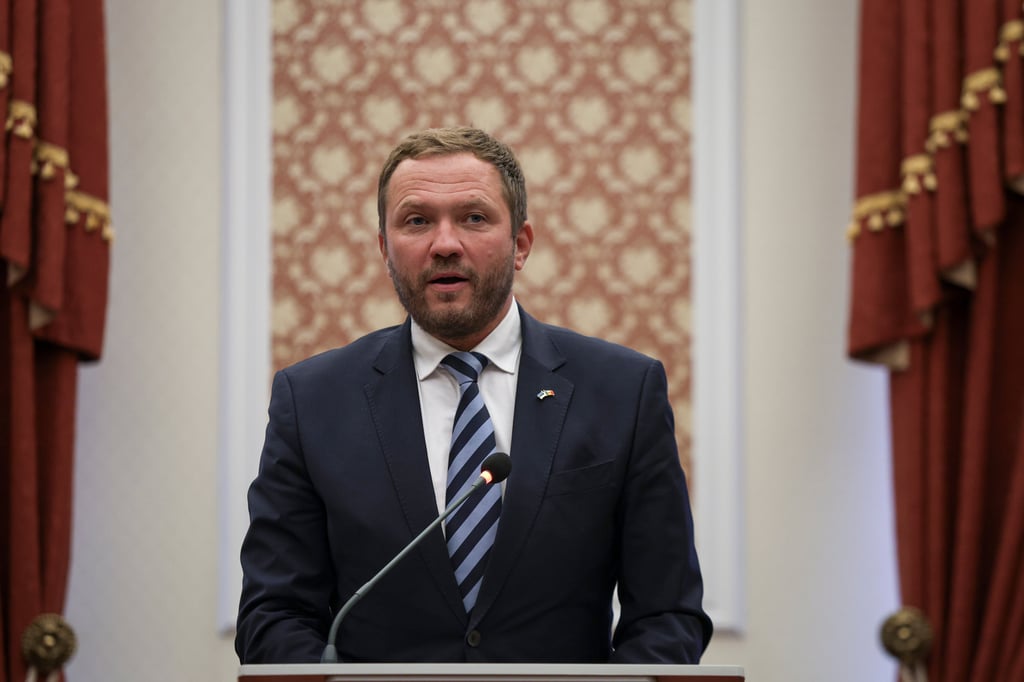 Estonia’s Foreign Minister Margus Tsahkna speaks during a meeting of officials from the Nordic-Baltic Eight in Chisinau, Moldova in 2024. Photo: AP Estonia’s Foreign Minister Margus Tsahkna speaks during a meeting of officials from the Nordic-Baltic Eight in Chisinau, Moldova in 2024. Photo: AP