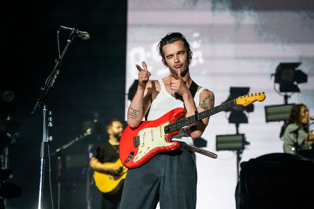 Matty Healy of The 1975 performs at the Lollapalooza Music Festival in August 2023, at Grant Park in Chicago. Photo: AP