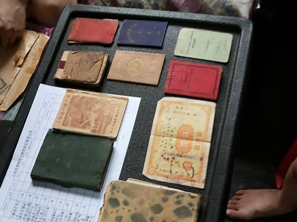 Memories of a Nanyang volunteer: inside Kuang Jinyuan’s hidden trunk back in Malaysia. Photo: Xinhua Memories of a Nanyang volunteer: inside Kuang Jinyuan’s hidden trunk back in Malaysia. Photo: Xinhua