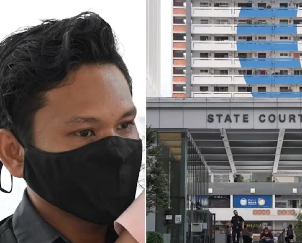 Muhammad Firdhaus Mokhtar leaves the State Courts in Singapore on Wednesday. Photo: CNA