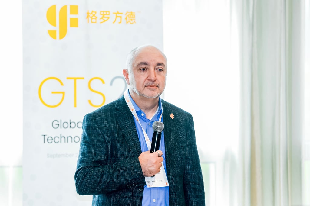 Yankin Tanurhan, chief technology officer for MIPS, speaks at a media briefing in Shanghai on September 22. Photo: Handout