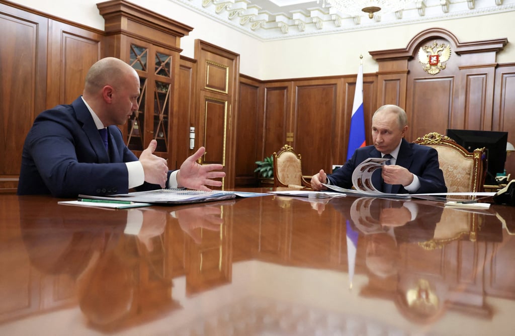 Russia’s President Vladimir Putin attends a meeting with Governor of the Kaliningrad region Alexei Besprozvannykh in Moscow in March. Photo: Sputnik via Reuters Russia’s President Vladimir Putin attends a meeting with Governor of the Kaliningrad region Alexei Besprozvannykh in Moscow in March. Photo: Sputnik via Reuters