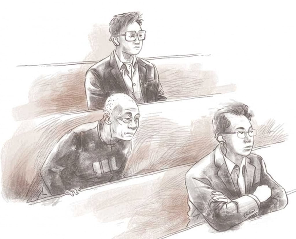 (Anti-clockwise from top) Abby Choi’s ex-husband Alex Kwong, former father-in-law Kwong Kau and Alex Kwong’s older brother Anthony Kwong. Illustration: Victor Sanjinez