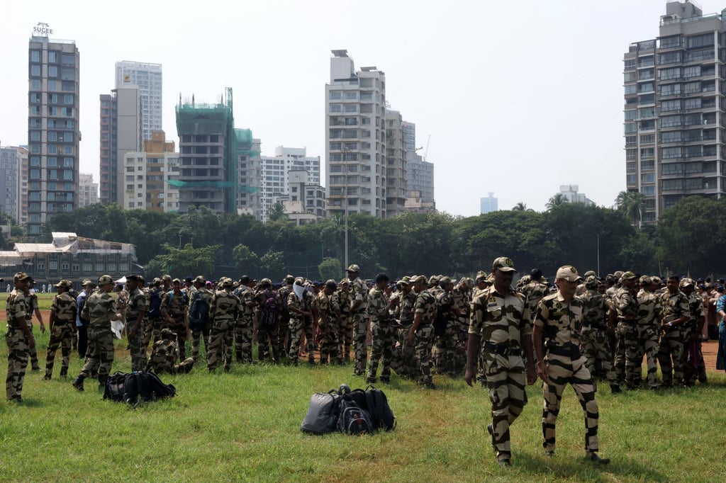 Members of security forces stand inside Shivaji Park in Mumbai on Friday ahead of a protest by the Cockroach Janta Party demanding the resignation of India’s chief election commissioner Gyanesh Kumar. Photo: Reuters Members of security forces stand inside Shivaji Park in Mumbai on Friday ahead of a protest by the Cockroach Janta Party demanding the resignation of India’s chief election commissioner Gyanesh Kumar. Photo: Reuters