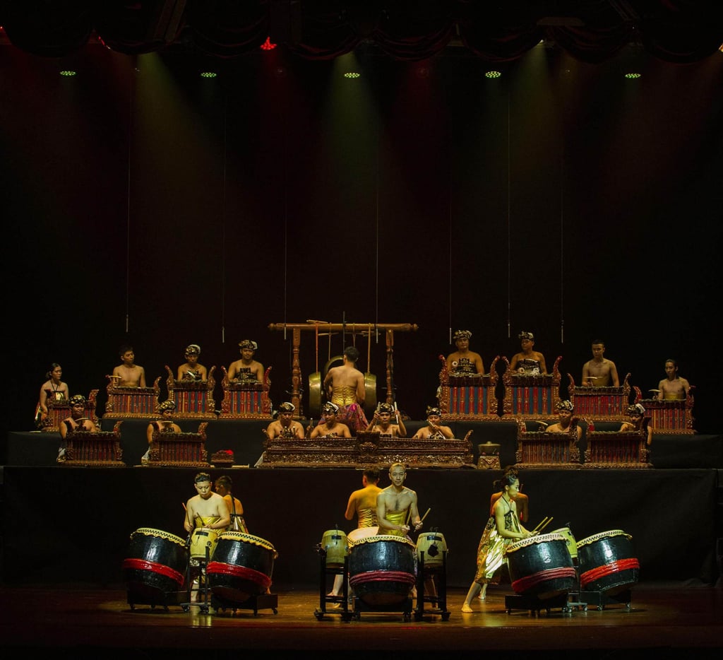 Drummers from Malaysia’s Hands Percussion (foreground) will perform alongside musicians from Bali’s Gamelan Yuganada ensemble at the Asia+ Festival in November.