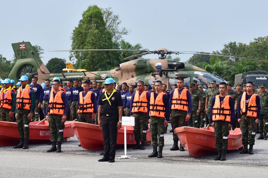 Thai Marines prepare equipment for rainy-season flood response at Chulabhorn military camp in Narathiwat, Thailand, on Wednesday. Photo: AFP Thai Marines prepare equipment for rainy-season flood response at Chulabhorn military camp in Narathiwat, Thailand, on Wednesday. Photo: AFP