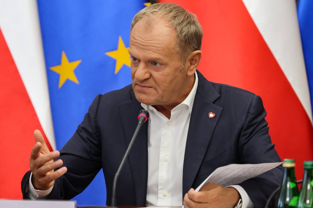 Polish Prime Minister Donald Tusk attends a meeting convened in response to incidents of violence in schools, on Thursday. Photo: EPA Polish Prime Minister Donald Tusk attends a meeting convened in response to incidents of violence in schools, on Thursday. Photo: EPA