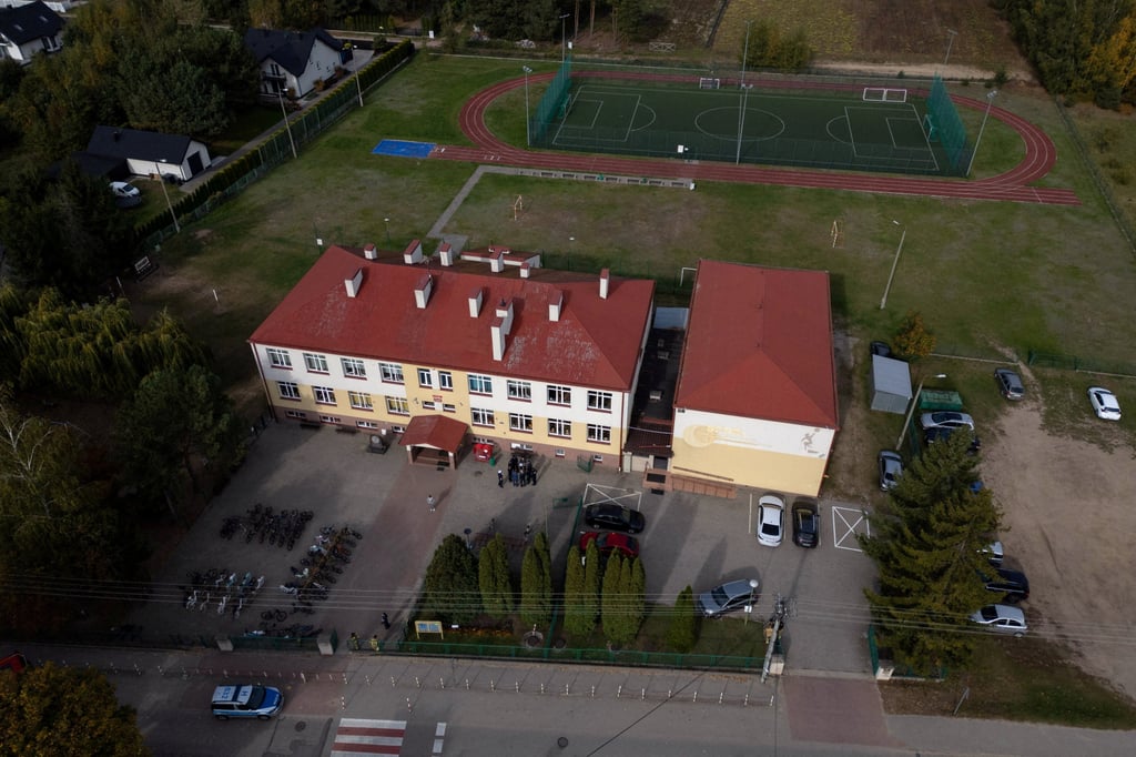 A drone view shows the school where a deadly attack by a 15-year-old former pupil took place, in Leszczydol-Nowiny, Wyszkow county, Poland, on Thursday. Photo: Reuters A drone view shows the school where a deadly attack by a 15-year-old former pupil took place, in Leszczydol-Nowiny, Wyszkow county, Poland, on Thursday. Photo: Reuters