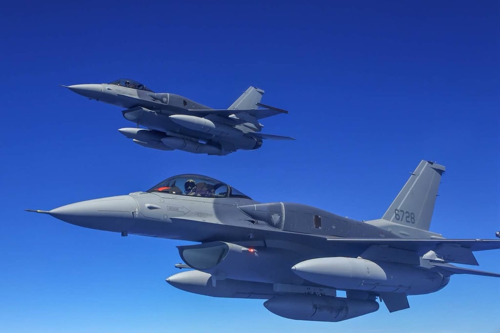 Taiwan has received two F-16V Block 70 fighter jets, the first new F-16s received by the island since deliveries of its original F-16A/B fleet began in 1997. Photo: Handout Taiwan has received two F-16V Block 70 fighter jets, the first new F-16s received by the island since deliveries of its original F-16A/B fleet began in 1997. Photo: Handout