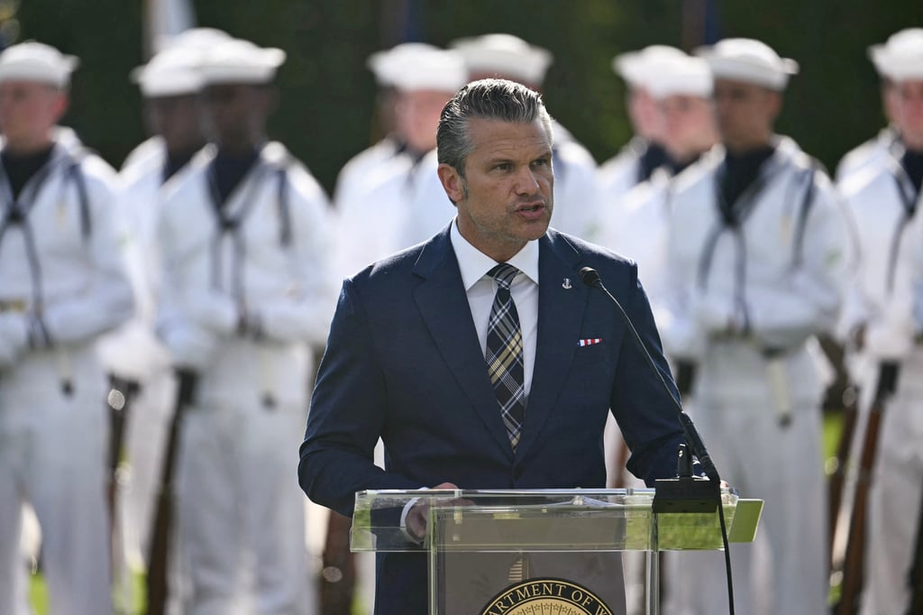 US Defence Secretary Pete Hegseth at the Pentagon in Washington on September 18. Photo: AFP / Getty Images / TNS US Defence Secretary Pete Hegseth at the Pentagon in Washington on September 18. Photo: AFP / Getty Images / TNS