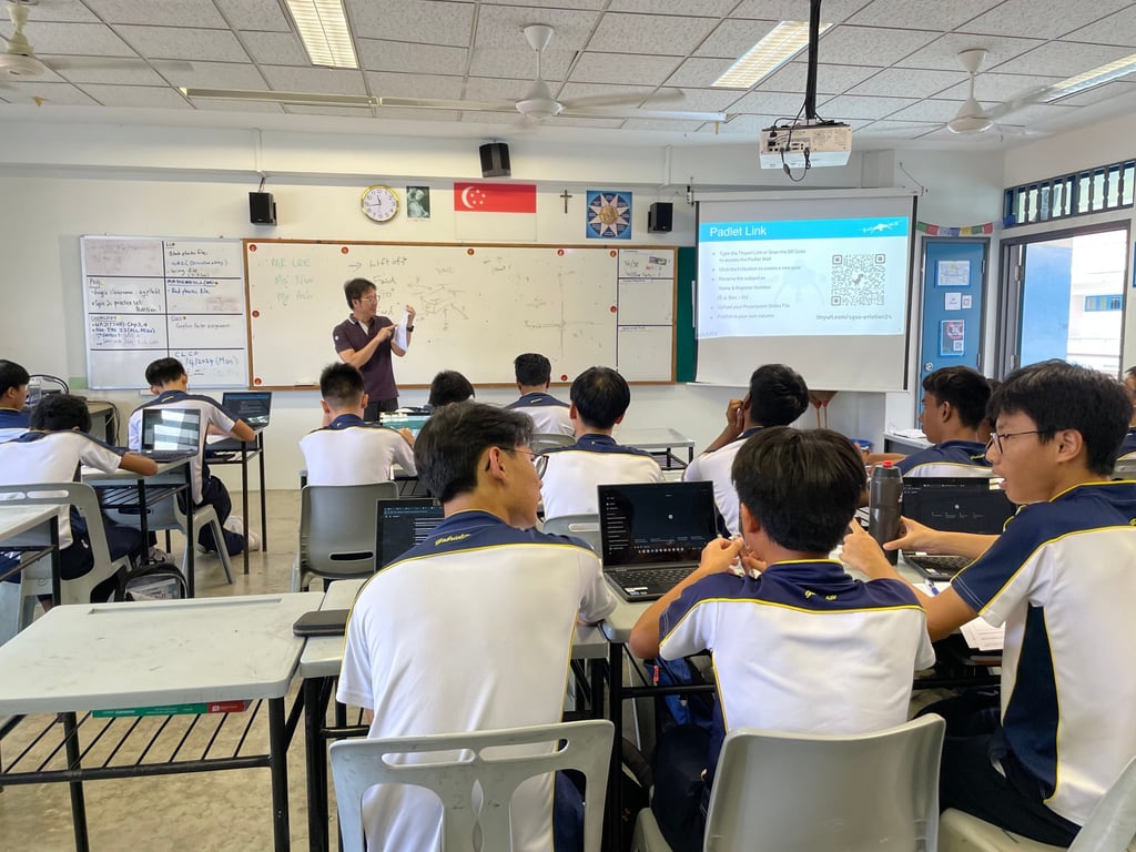 A teacher stands before a class in Serangoon, Singapore in 2017. Photo: Shutterstock A teacher stands before a class in Serangoon, Singapore in 2017. Photo: Shutterstock