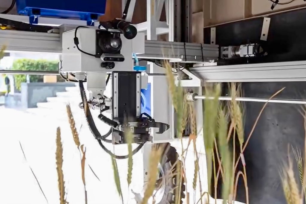 Researchers say the device has been trained to assess crops for their breeding potential. Photo: Dazhong Daily Researchers say the device has been trained to assess crops for their breeding potential. Photo: Dazhong Daily