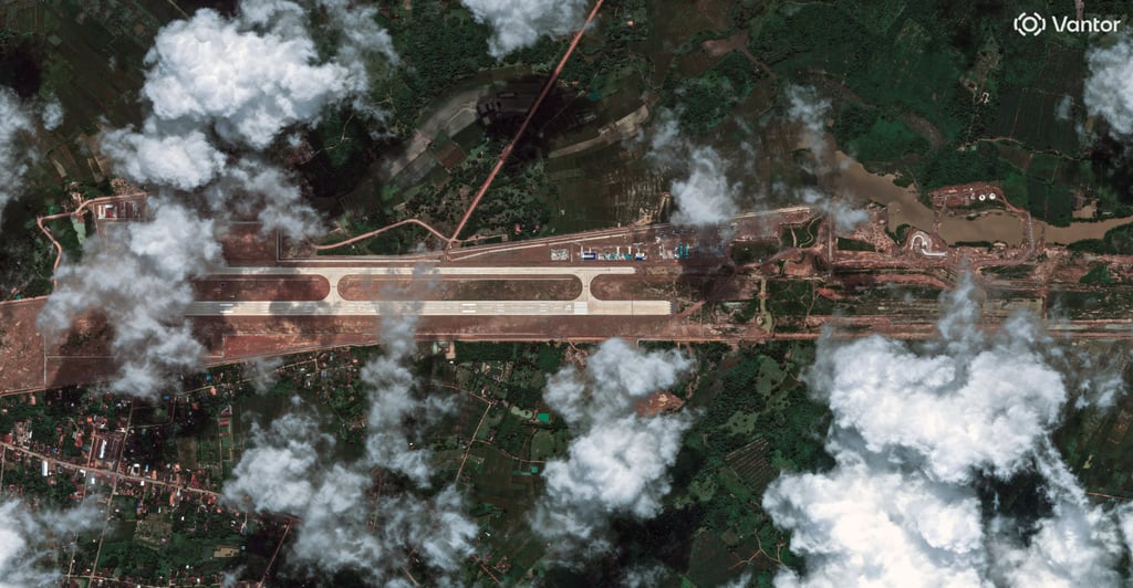 The satellite imagery also shows Ban Keun has the capacity to accommodate considerably more aircraft than Laos’ existing jet-trainer fleet. Photo: Handout via Reuters The satellite imagery also shows Ban Keun has the capacity to accommodate considerably more aircraft than Laos’ existing jet-trainer fleet. Photo: Handout via Reuters