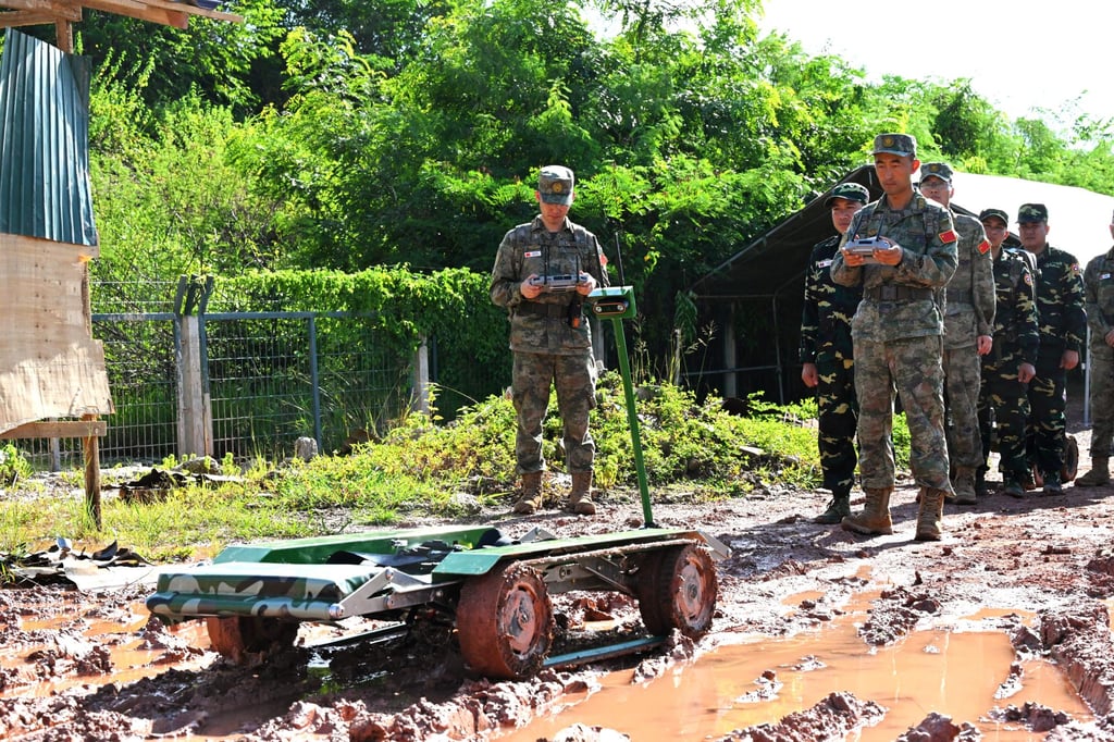 Uncrewed intelligent equipment is deployed during a mixed-unit training phase of the China-Laos “Peace Train-2026” joint humanitarian medical rescue exercise in Vientiane, Laos, on September 9. Photo: Xinhua Uncrewed intelligent equipment is deployed during a mixed-unit training phase of the China-Laos “Peace Train-2026” joint humanitarian medical rescue exercise in Vientiane, Laos, on September 9. Photo: Xinhua