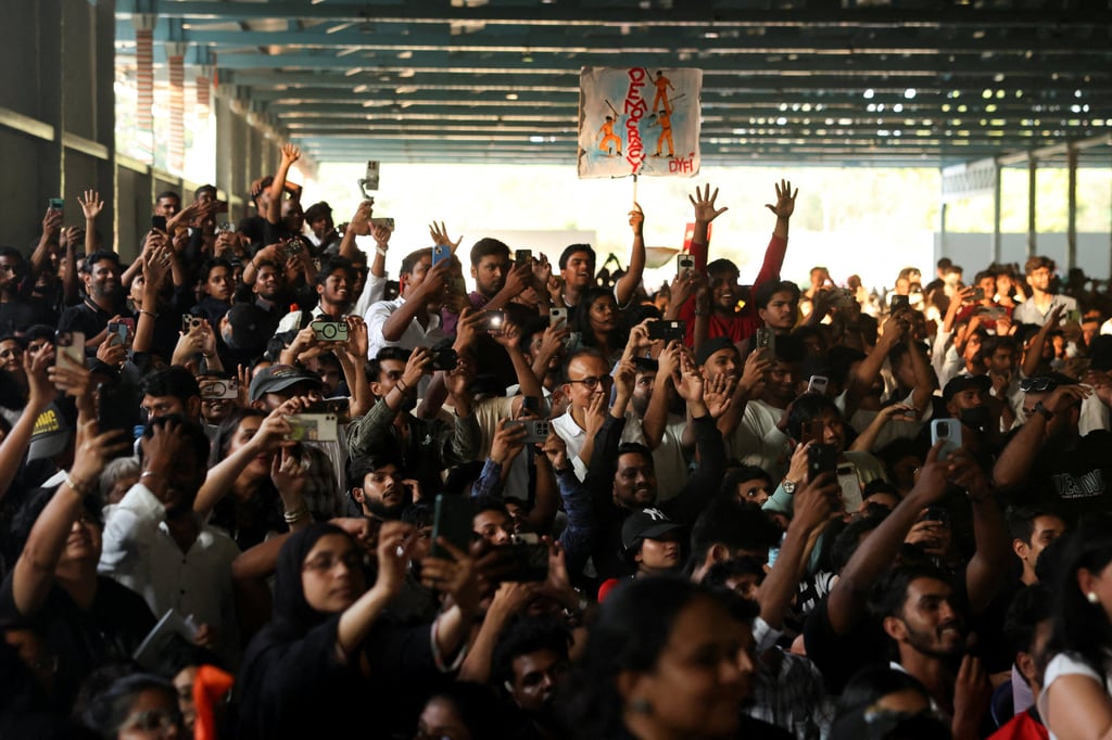 Supporters of the Cockroach Janta Party gather for a protest demanding women’s safety in Bengaluru, India, on Thursday. Photo: Reuters