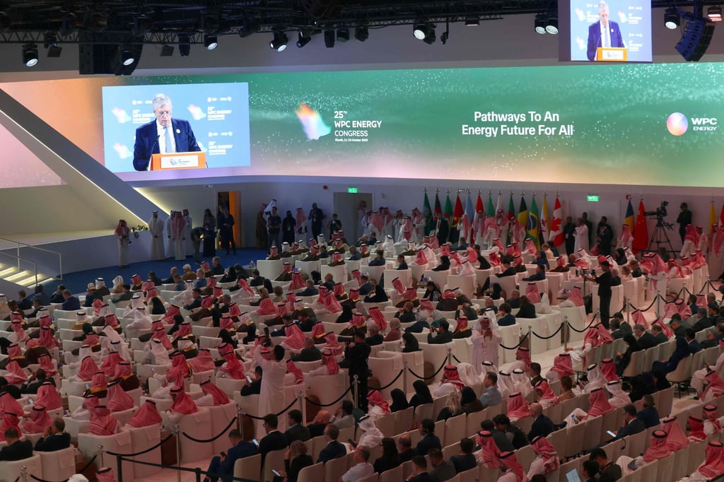 Guests attend the 25th World Petroleum Council in Riyadh on Monday. Photo: AFP Guests attend the 25th World Petroleum Council in Riyadh on Monday. Photo: AFP