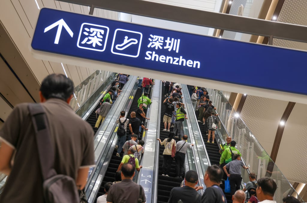 Huanggang Port recorded 79,500 passenger trips on its first day of operations. Photo: Silvia Siu