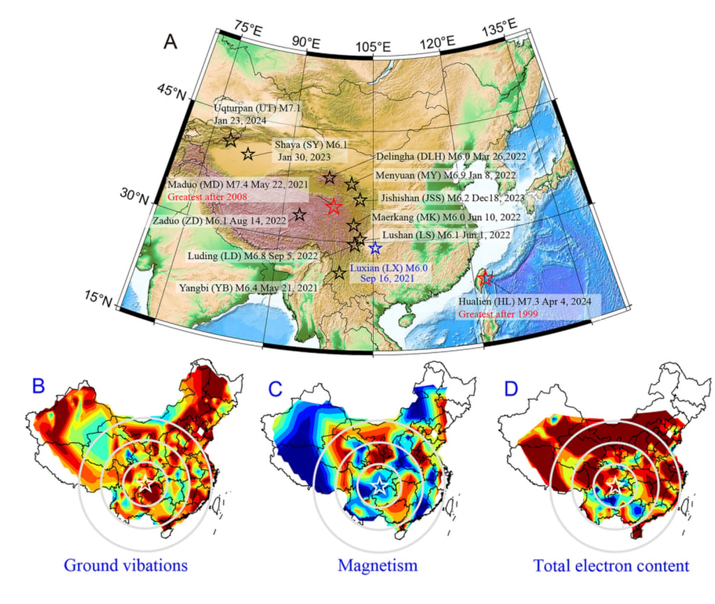 The international team looked at 12 major earthquakes in China between 2022 and 2024. Photo: Handout
