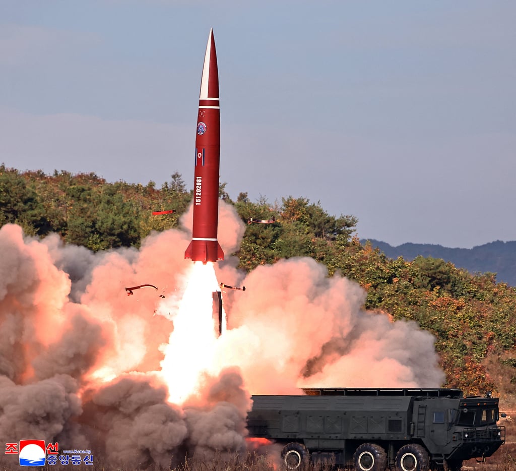 A tactical ballistic missile is launched during a test in North Korea on Monday. Photo: KCNA via Reuters A tactical ballistic missile is launched during a test in North Korea on Monday. Photo: KCNA via Reuters