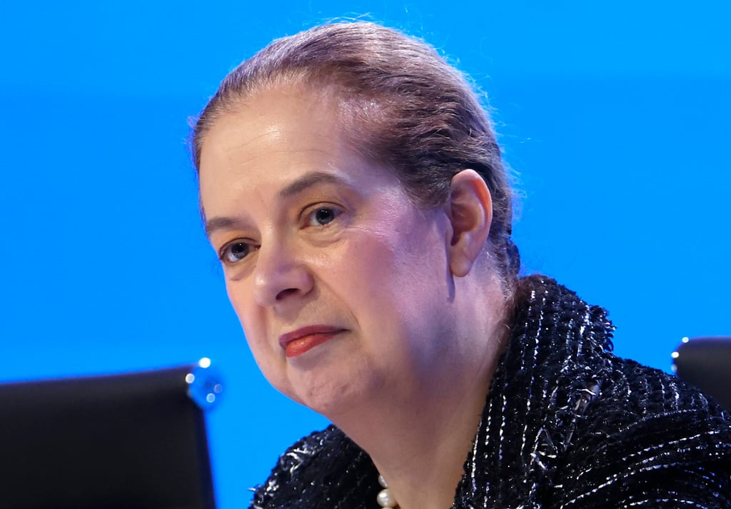 IMF research deputy director Petya Koeva-Brooks attends the Annual Meetings of the IMF and World Bank Group in Bangkok on Tuesday. Photo: EPA IMF research deputy director Petya Koeva-Brooks attends the Annual Meetings of the IMF and World Bank Group in Bangkok on Tuesday. Photo: EPA