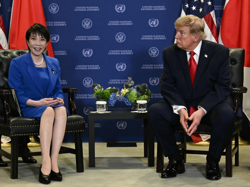 US President Donald Trump meets with Japan’s prime minister Sanae Takaichi at the UN Headquarters in September. Photo: AFP