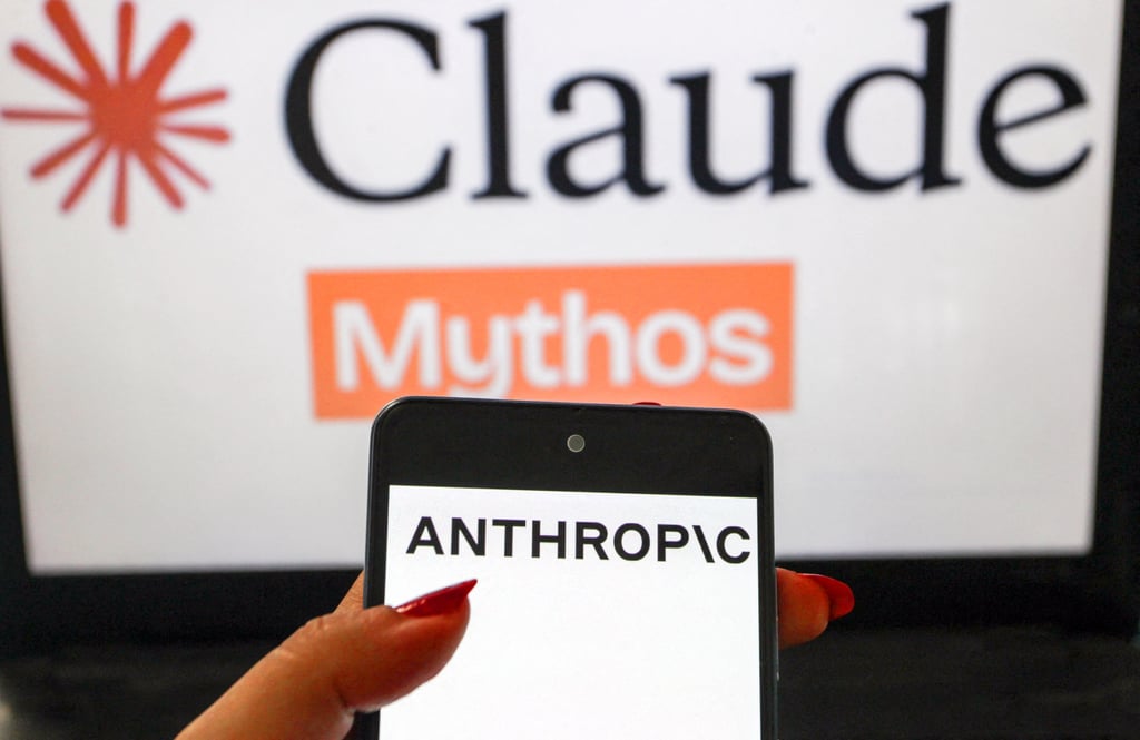A smartphone displaying the Anthropic logo is shown in the foreground with a blurred Claude Mythos themed background. Photo: AFP/Getty Images/TNS A smartphone displaying the Anthropic logo is shown in the foreground with a blurred Claude Mythos themed background. Photo: AFP/Getty Images/TNS